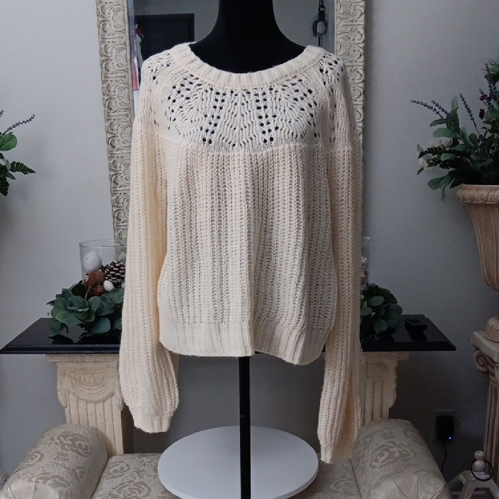 Nordstrom Cream Knit Crew Neck Sweater
